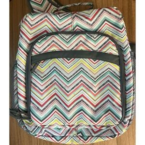 Thirty One 31 Party‎ Punch Backpack One Shoulder Chevron Laptop Storage